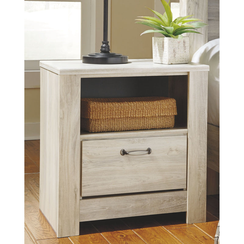 Bellaby - Whitewash - One Drawer Night Stand-Washburn's Home Furnishings