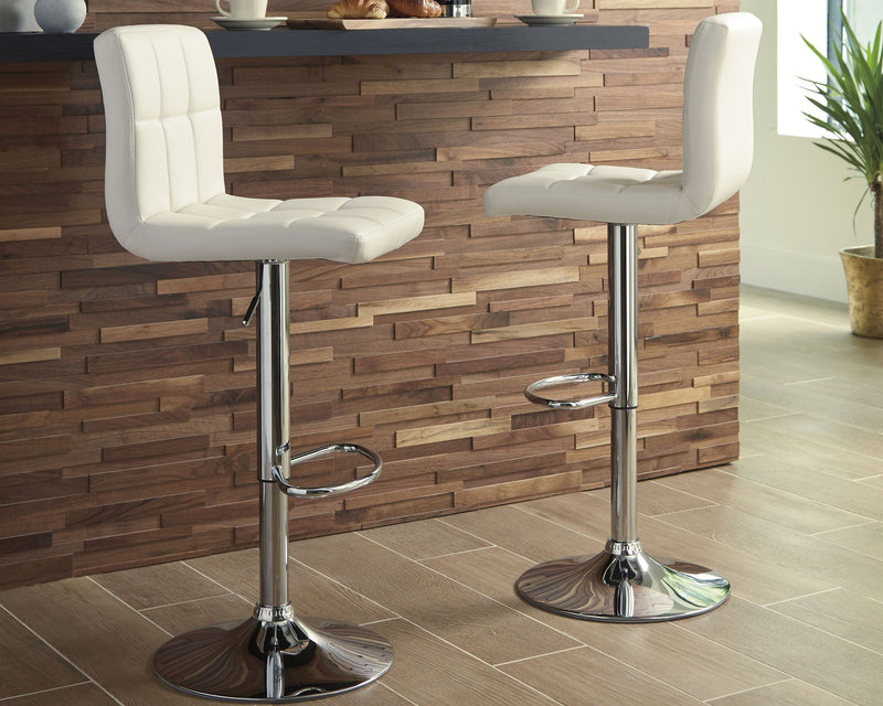 Bellatier - Bone - Adjustable Height Bar Stool (set Of 2)-Washburn's Home Furnishings