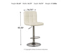 Bellatier - Bone - Tall Uph Swivel Barstool(2/cn)-Washburn's Home Furnishings