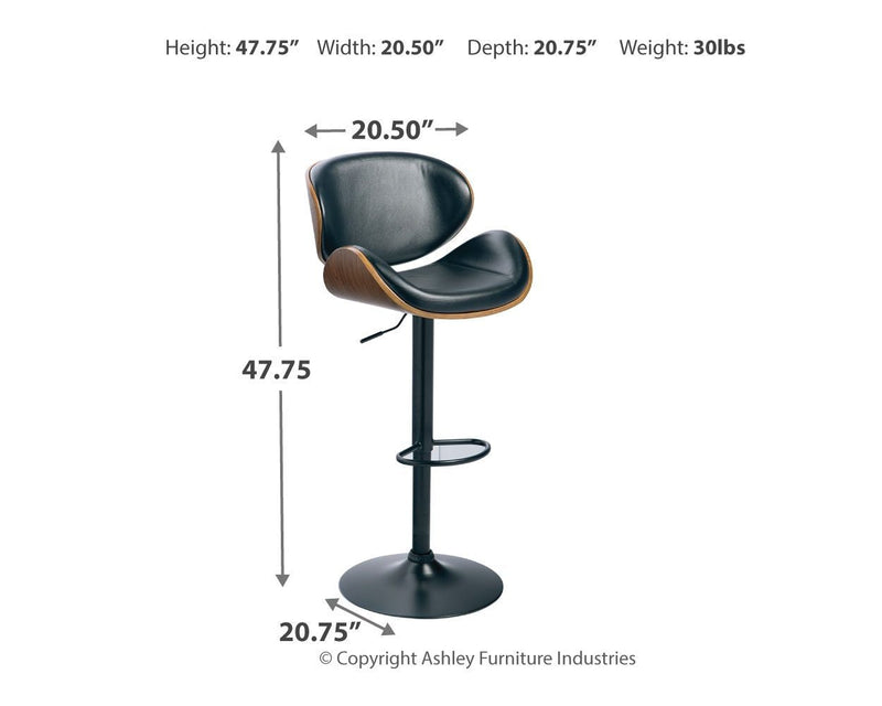 Bellatier - Brown - Tall Uph Swivel Barstool(1/cn)-Washburn's Home Furnishings