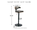 Bellatier - Brown/black - Tall Uph Swivel Barstool(1/cn)-Washburn's Home Furnishings