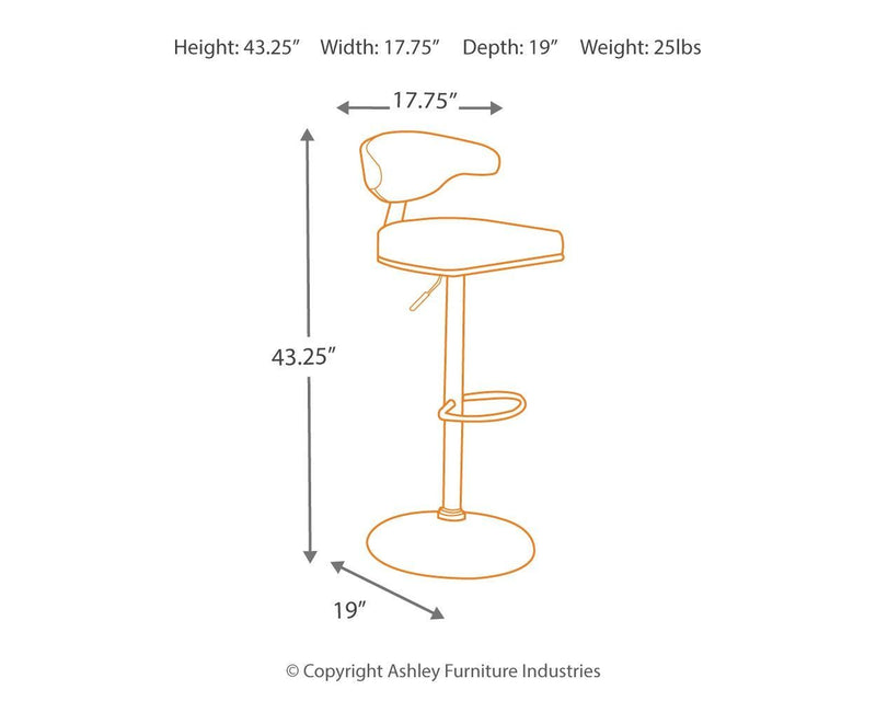 Bellatier - Brown/black - Tall Uph Swivel Barstool(1/cn)-Washburn's Home Furnishings