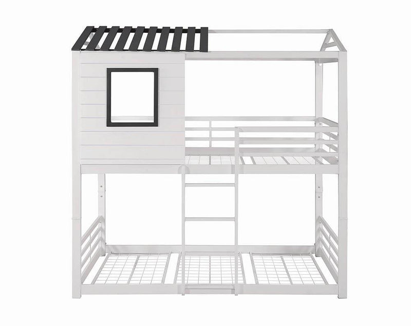 Belton - House-themed Twin Over Twin Bunk Bed - White-Washburn's Home Furnishings