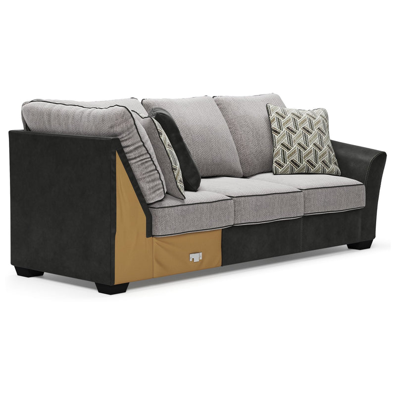 Bilgray - Pewter - Left Arm Facing Chaise 3 Pc Sectional-Washburn's Home Furnishings