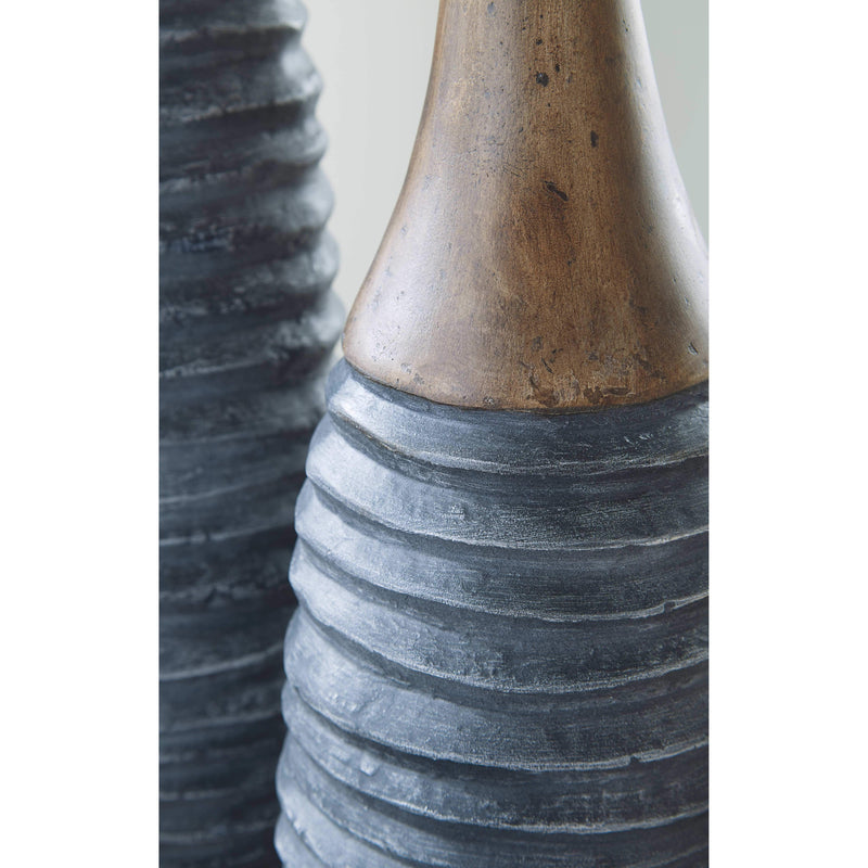 Blayze - Antique Gray/brown - Vase Set (2/cn)-Washburn's Home Furnishings