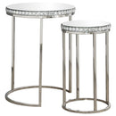 Bleker - 2-piece Round Nesting Table - Pearl Silver-Washburn's Home Furnishings