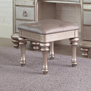 Bling Game Collection - Vanity Stool - Silver-Washburn's Home Furnishings