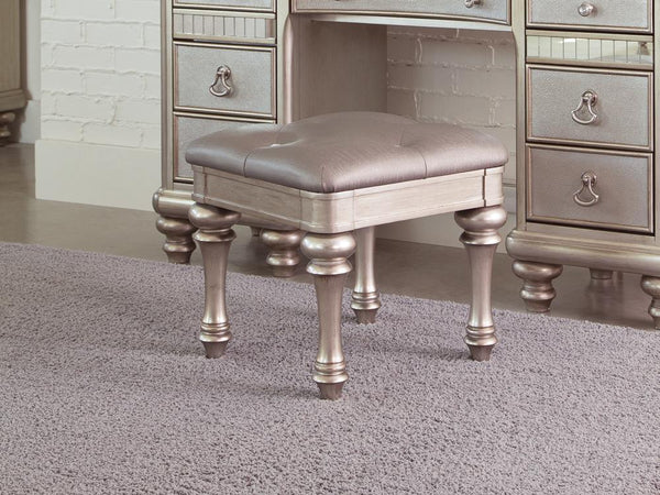 Bling Game Collection - Vanity Stool - Silver-Washburn's Home Furnishings