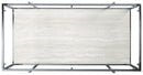 Bodalli - Ivory/chrome - Rectangular Cocktail Table-Washburn's Home Furnishings