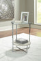 Bodalli - Ivory/chrome - Round End Table-Washburn's Home Furnishings