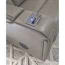 Boerna - Gray - Pwr Recliner/adj Headrest-Washburn's Home Furnishings