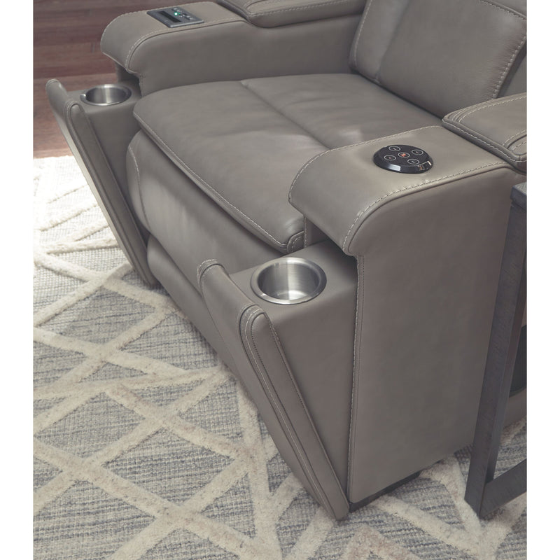 Boerna - Gray - Pwr Recliner/adj Headrest-Washburn's Home Furnishings