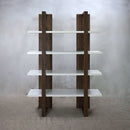 Bookcase With 4 Full-length Shelves - Walnut & White-Washburn's Home Furnishings