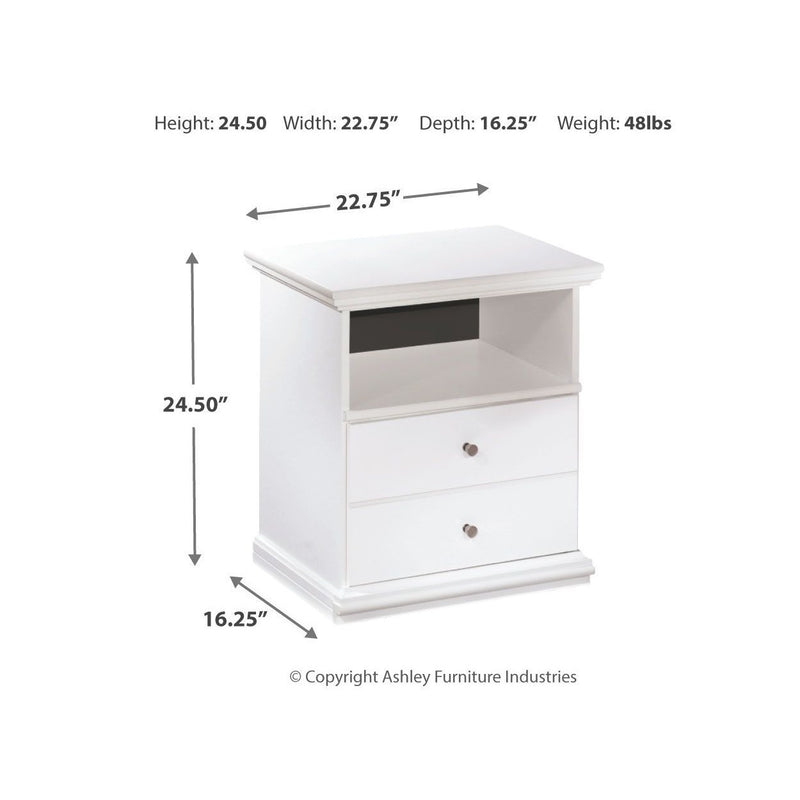 Bostwick - White - One Drawer Night Stand-Washburn's Home Furnishings