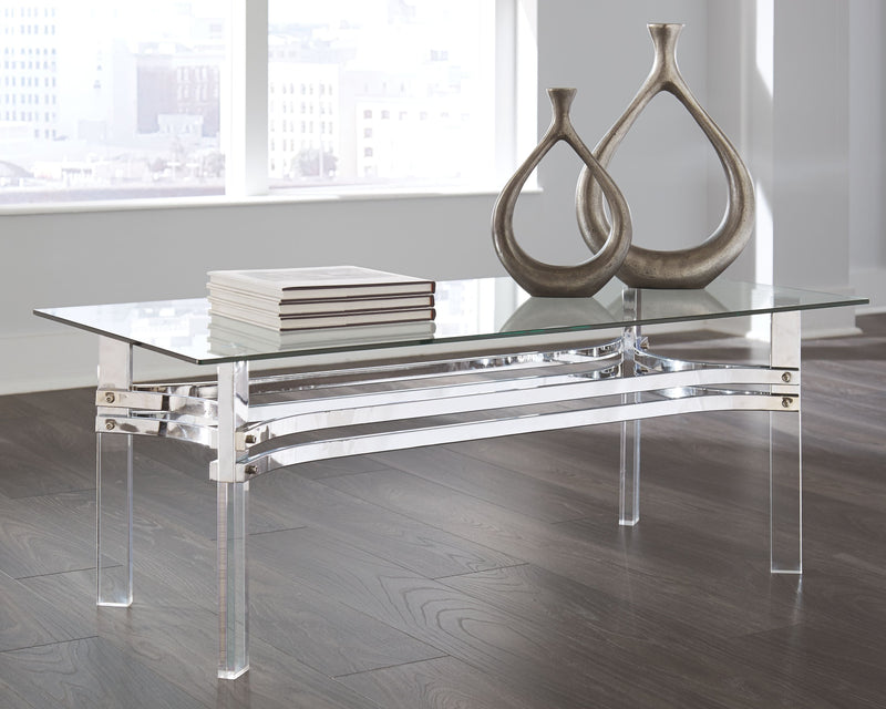 Braddoni - Chrome Finish - Rectangular Cocktail Table-Washburn's Home Furnishings