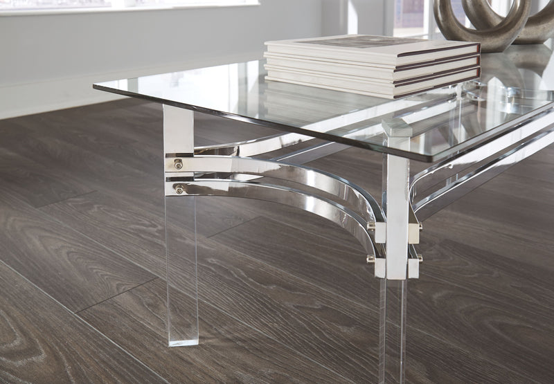 Braddoni - Chrome Finish - Rectangular Cocktail Table-Washburn's Home Furnishings