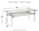 Braddoni - Chrome Finish - Rectangular Cocktail Table-Washburn's Home Furnishings