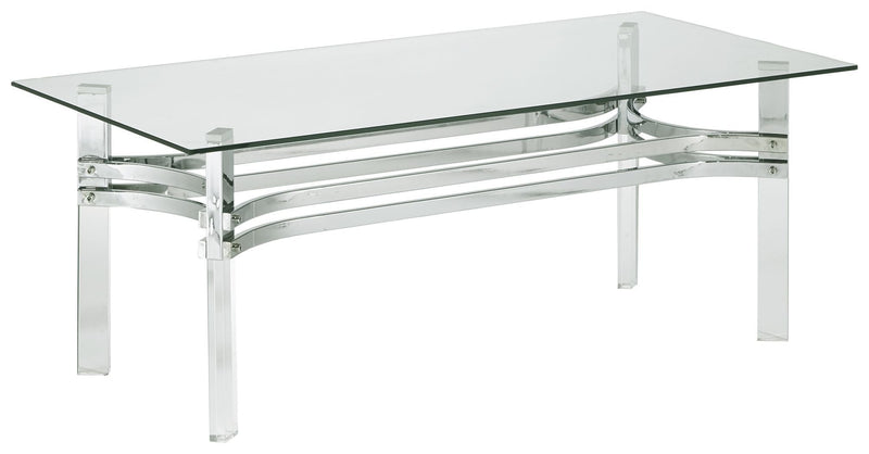 Braddoni - Chrome Finish - Rectangular Cocktail Table-Washburn's Home Furnishings