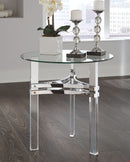 Braddoni - Chrome Finish - Round End Table-Washburn's Home Furnishings