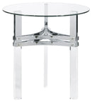 Braddoni - Chrome Finish - Round End Table-Washburn's Home Furnishings