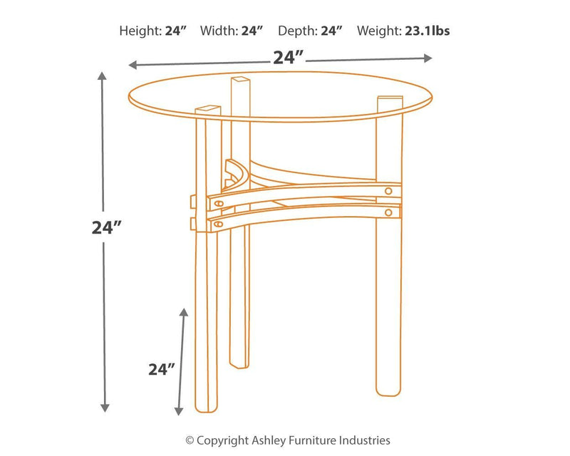 Braddoni - Chrome Finish - Round End Table-Washburn's Home Furnishings