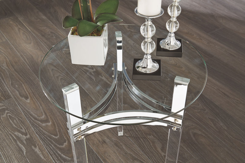 Braddoni - Chrome Finish - Round End Table-Washburn's Home Furnishings