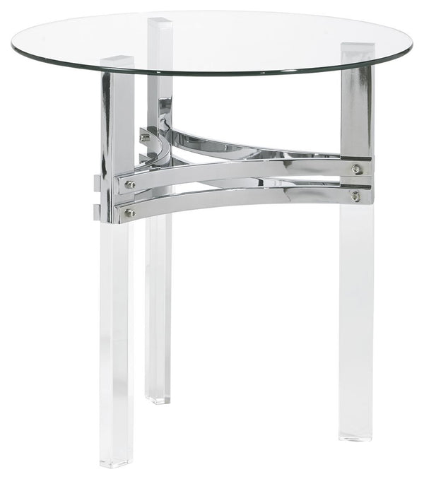 Braddoni - Chrome Finish - Round End Table-Washburn's Home Furnishings