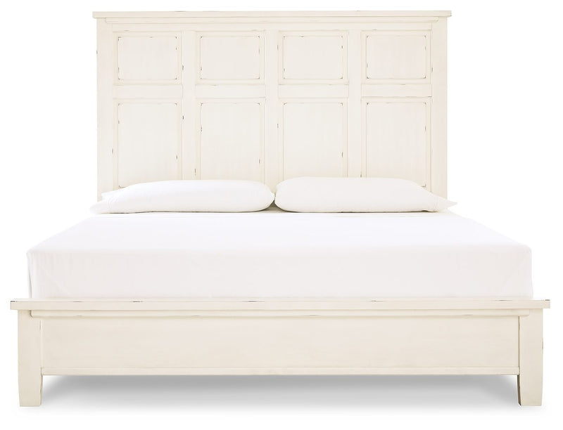 Braunter - Aged White - California King Panel Bed-Washburn's Home Furnishings