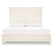 Braunter - Aged White - Queen Panel Bed-Washburn's Home Furnishings