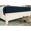 Braunter - Aged White - Queen Panel Bed-Washburn's Home Furnishings