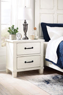 Braunter - Aged White - Two Drawer Night Stand-Washburn's Home Furnishings