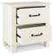 Braunter - Aged White - Two Drawer Night Stand-Washburn's Home Furnishings