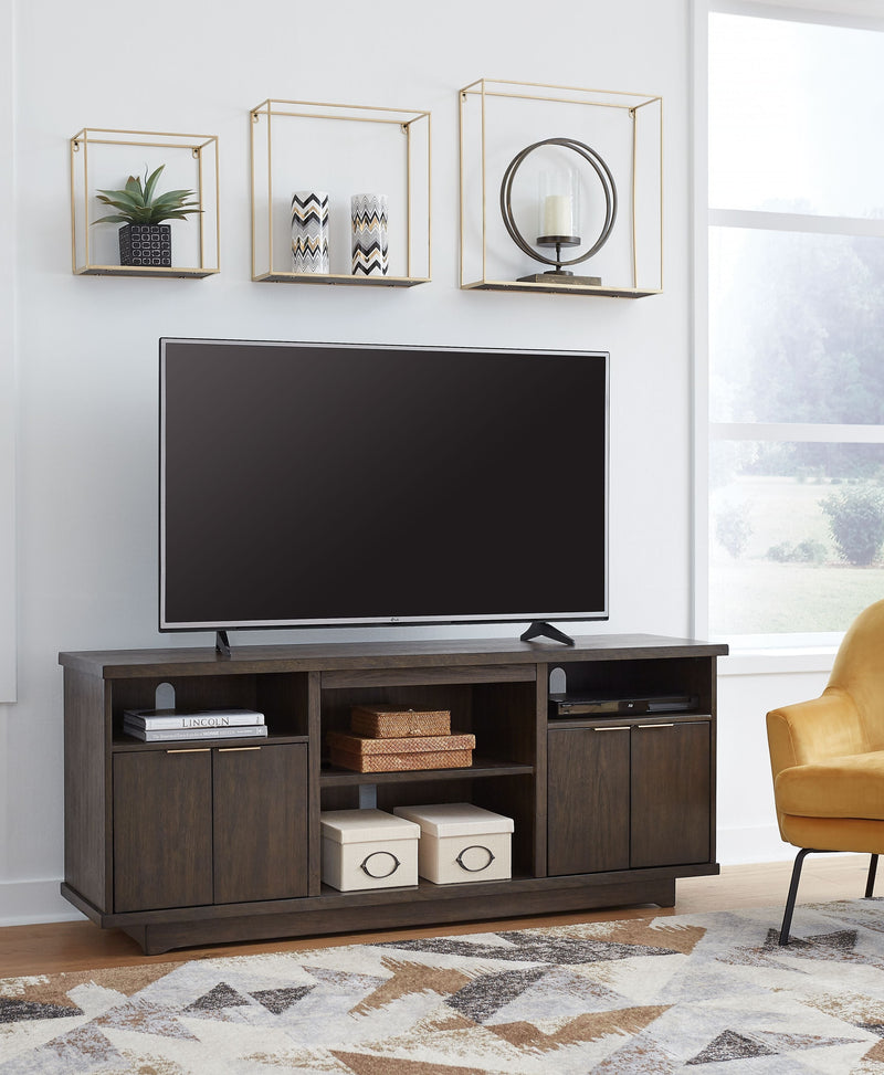 Brazburn - Dark Brown - Lg Tv Stand W/fireplace Option-Washburn's Home Furnishings