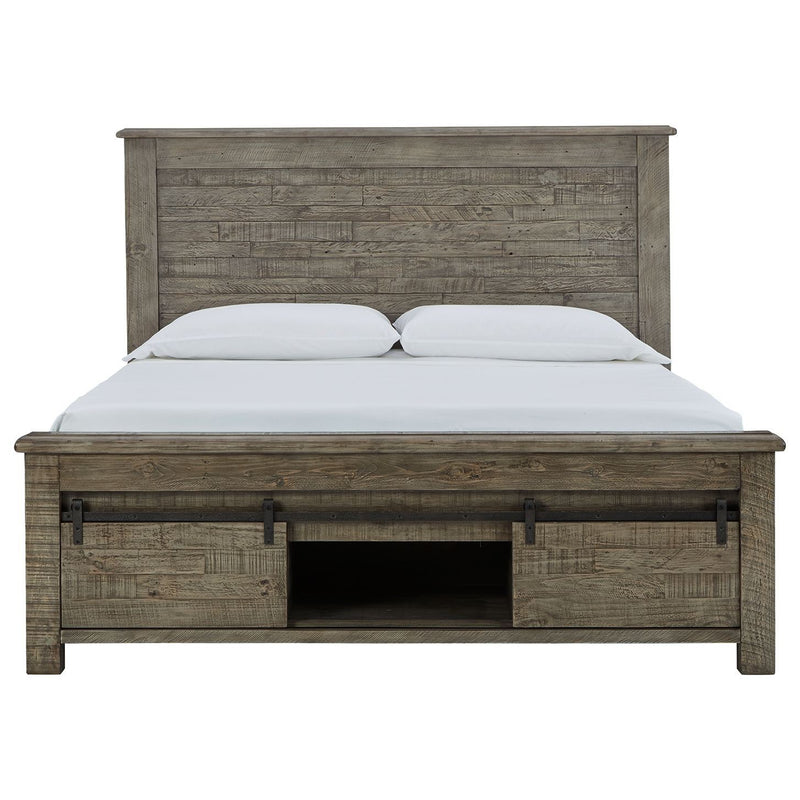 Brennagan - Gray - California King Panel Bed With Footboard Storage-Washburn's Home Furnishings