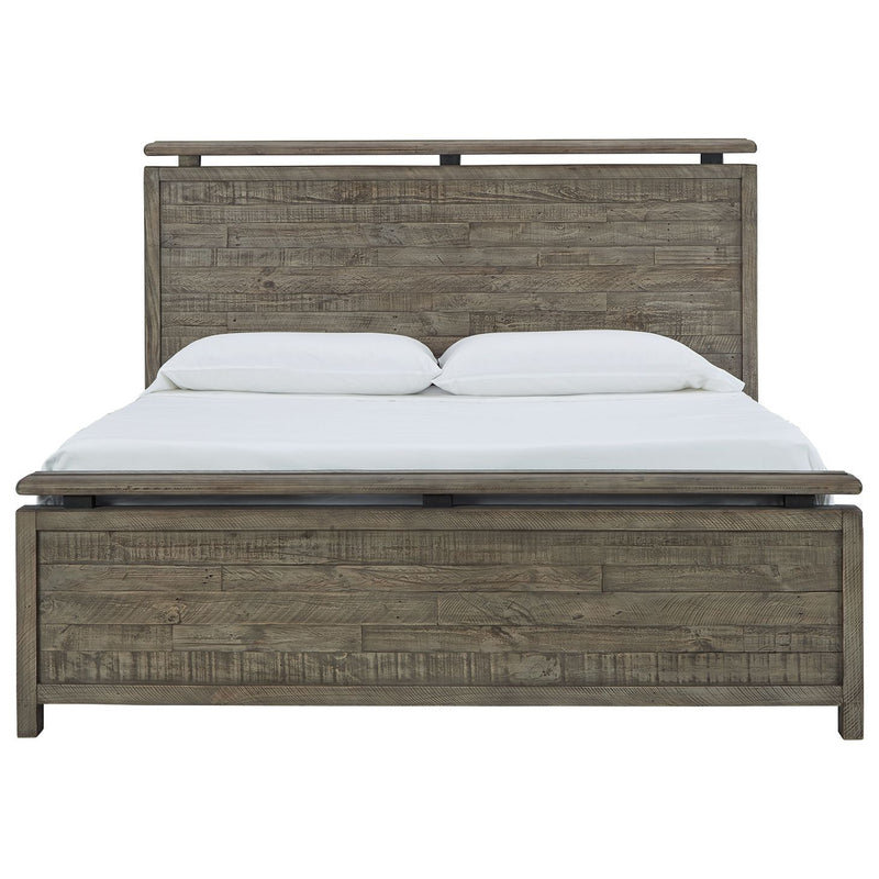 Brennagan - Gray - King Panel Bed-Washburn's Home Furnishings