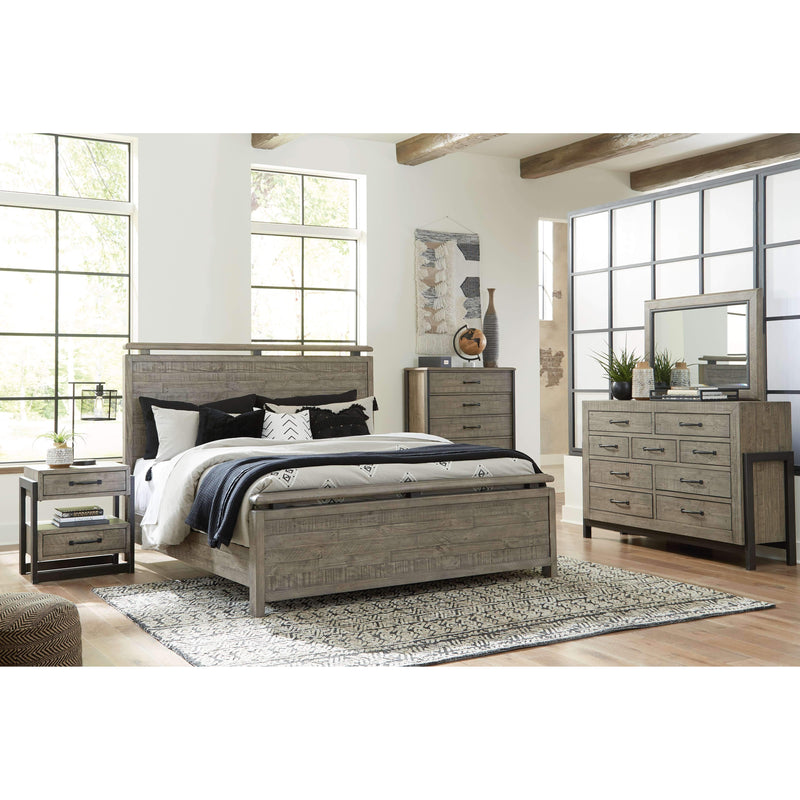 Brennagan - Gray - King Panel Bed-Washburn's Home Furnishings