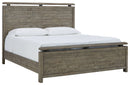 Brennagan - Gray - Queen Panel Bed-Washburn's Home Furnishings