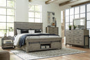 Brennagan - Gray - Queen Panel Bed With Footboard Storage-Washburn's Home Furnishings