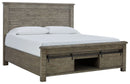 Brennagan - Gray - Queen Panel Bed With Footboard Storage-Washburn's Home Furnishings