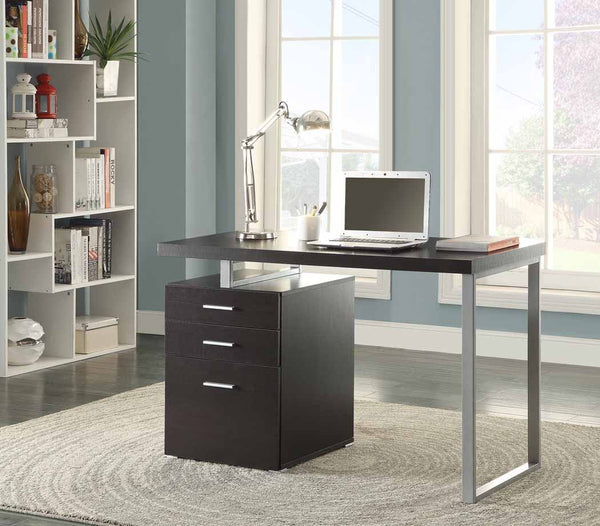 Brennan 3-drawer Office Desk - Cappuccino-Washburn's Home Furnishings