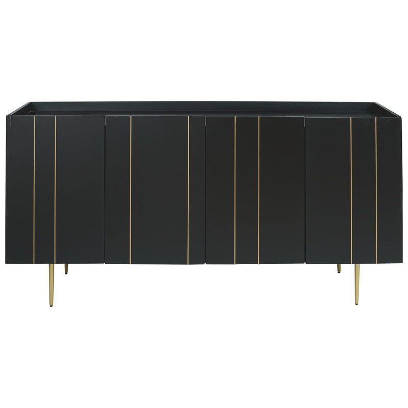 Brentburn - Black/gold Finish - Accent Cabinet-Washburn's Home Furnishings