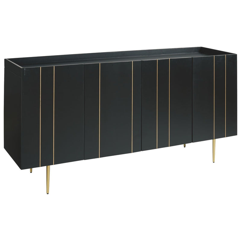 Brentburn - Black/gold Finish - Accent Cabinet-Washburn's Home Furnishings