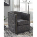 Brentlow - Distressed Black - Swivel Chair-Washburn's Home Furnishings