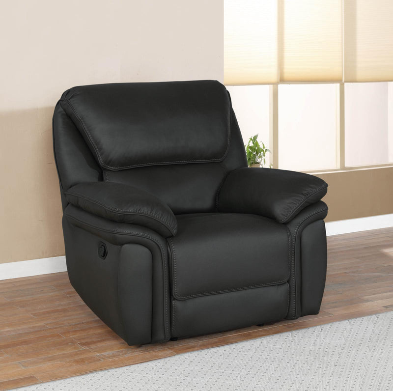 Breton - Tufted Back Recliner - Black-Washburn's Home Furnishings