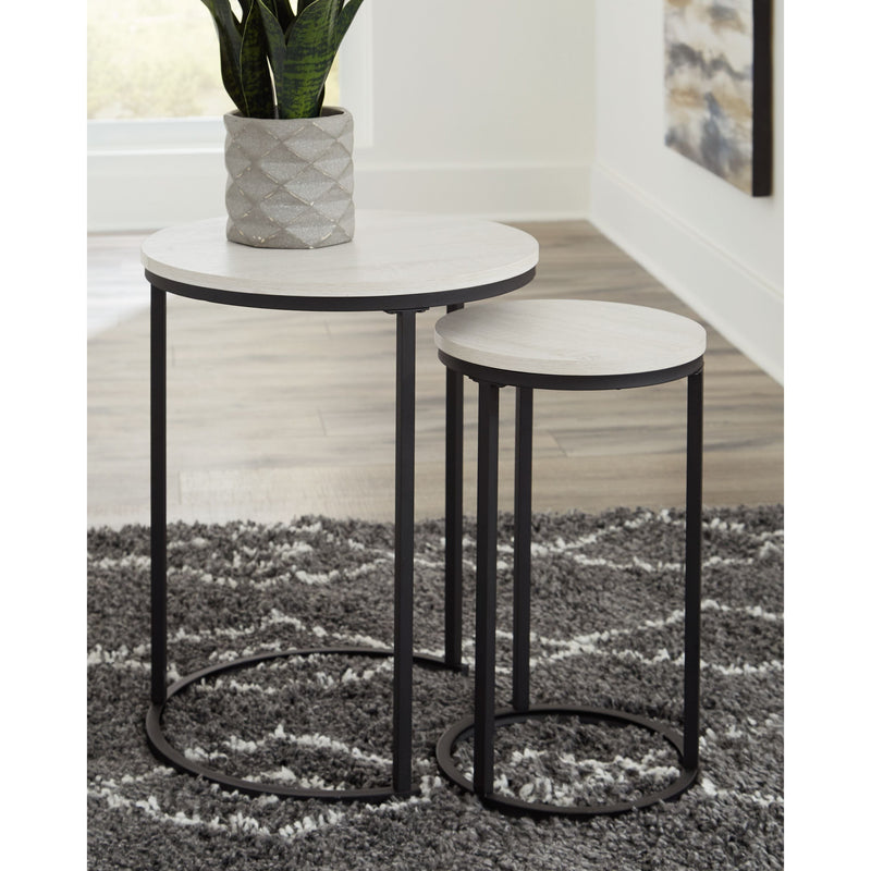 Briarsboro - White/black - Accent Table (2/cn)-Washburn's Home Furnishings