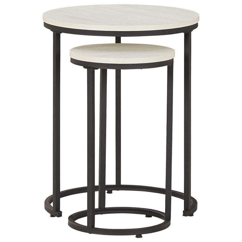 Briarsboro - White/black - Accent Table (2/cn)-Washburn's Home Furnishings