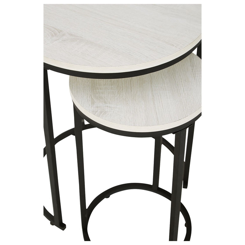 Briarsboro - White/black - Accent Table (2/cn)-Washburn's Home Furnishings