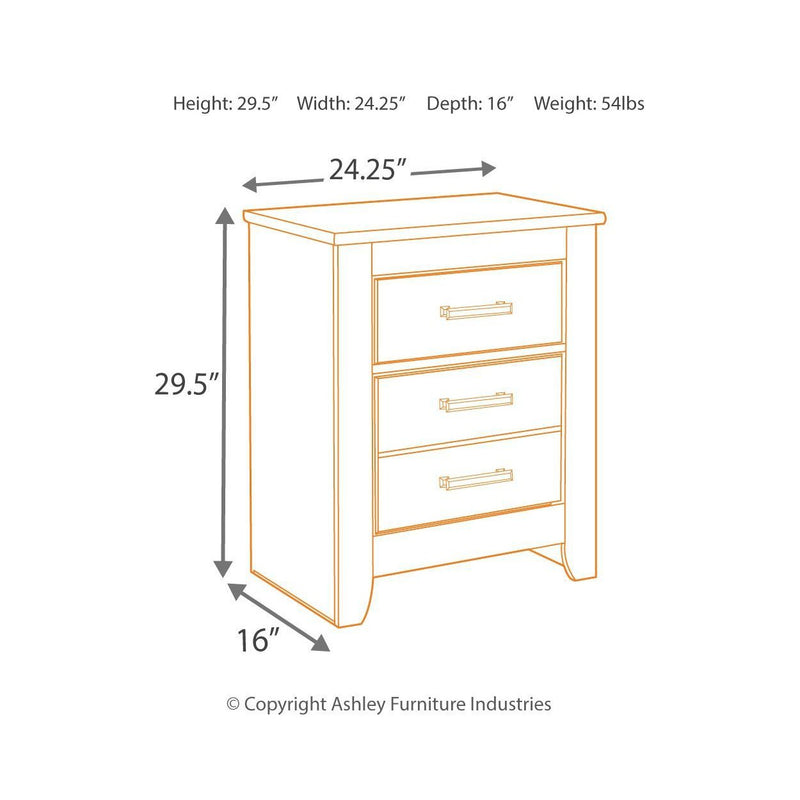 Brinxton - Charcoal - Two Drawer Night Stand-Washburn's Home Furnishings