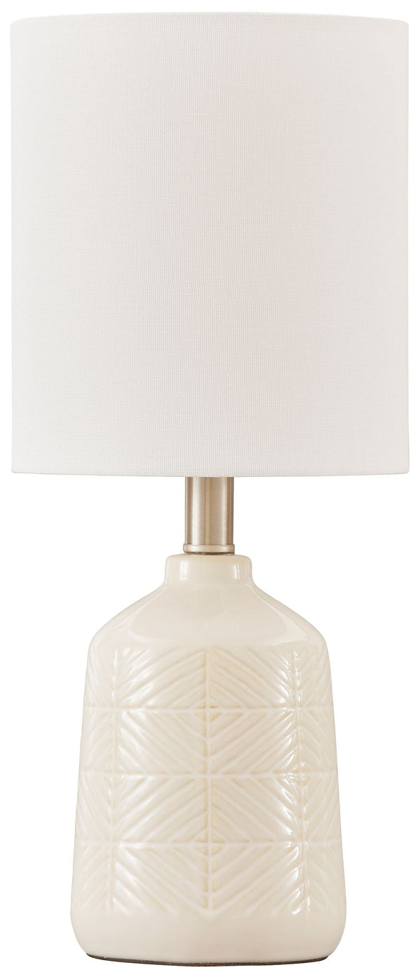 Brodewell - White - Ceramic Table Lamp (1/cn)-Washburn's Home Furnishings