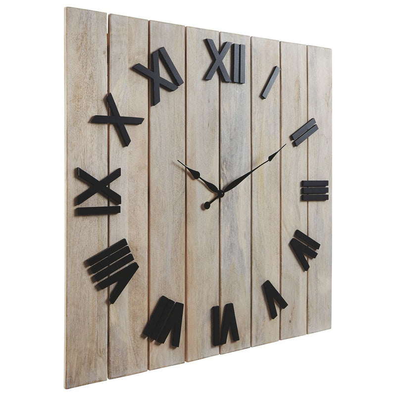 Bronson - Whitewash/black - Wall Clock-Washburn's Home Furnishings